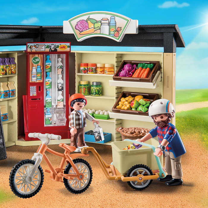 Playmobil Tienda De Granja 24 Horas Country 71250, Multilingue (English, Francés, Alemán, Portugués, Español), +4 Años