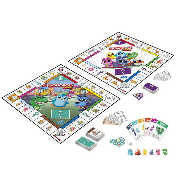 Hasbro Monopoly Junior Juego de Mesa 2 en 1 con Tablero Reversible Hasbro Monopoly Junior Juego de Mesa 2 en 1 con Tablero Reversible