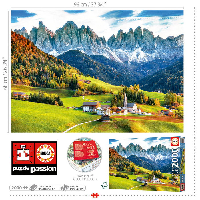 Educa Puzzle 2000 Piezas Otoño En Las Dolomitas 19566