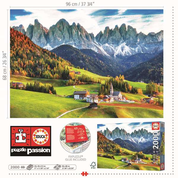 Educa Puzzle 2000 piezas Otoño en las Dolomitas