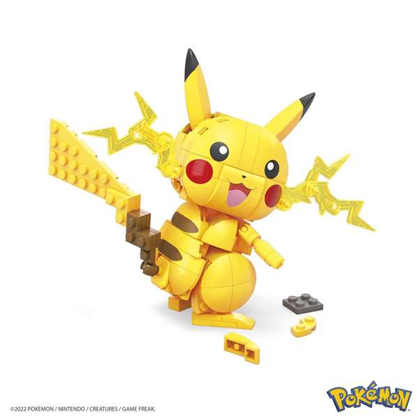 Mega Bloks Pokemon Figura Pikachu Construccion 211 Piezas 10 cm
