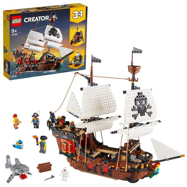 LEGO Creator 31109 Barco Pirata de Juguete para Niños y Niñas con Temática Pirata y Accesorios LEGO Creator 31109 Barco Pirata de Juguete para Niños y Niñas con Temática Pirata y Accesorios