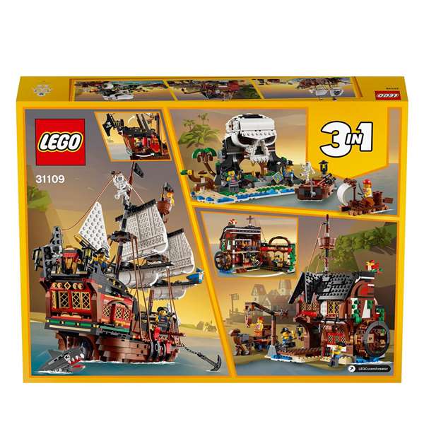 LEGO Creator 31109 Barco Pirata de Juguete para Niños y Niñas con Temática Pirata y Accesorios LEGO Creator 31109 Barco Pirata de Juguete para Niños y Niñas con Temática Pirata y Accesorios