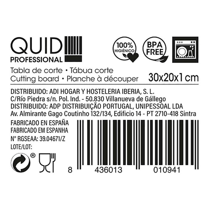 Tabla Corte Polietileno Accessories Quid Professional 30x20x1 cm Tabla Corte Polietileno Accessories Quid Professional 30x20x1 cm
