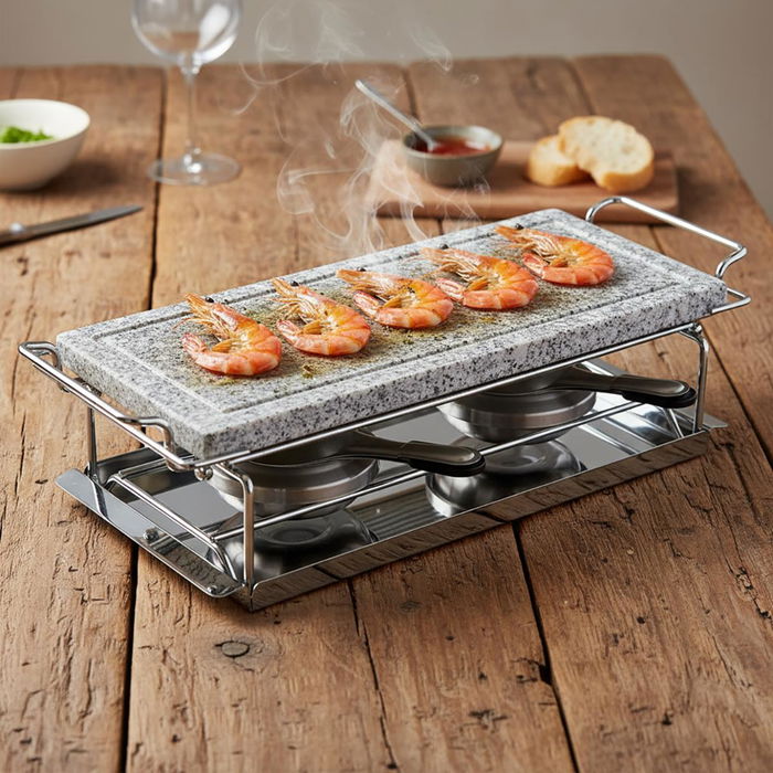 Piedra Asar 2 Quemadores Arbon Quid 33x15x1,8 cm