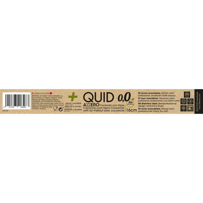 Quid Cacerola Azzero Acero Inoxidable 16x7,5 cm - 1,4 L Quid Cacerola Azzero Acero Inoxidable 16x7,5 cm - 1,4 L