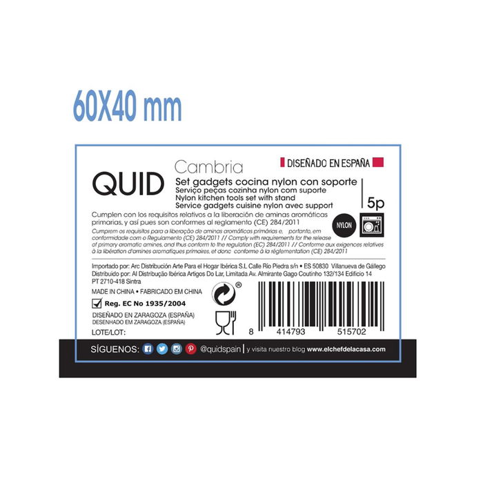 Set Gadgets Acero Inoxidable Cambria Quid 5 Piezas