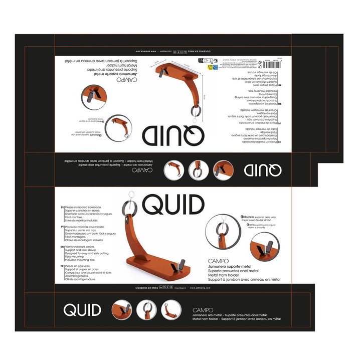 Jamonero Aro Metal Campo Quid 37,5x16x36 cm