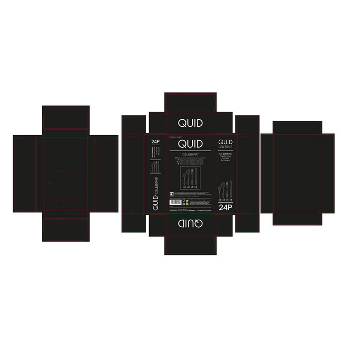 Set 24 Cubiertos Acero Inox Celebrart Quid 26 cm-2 mm
