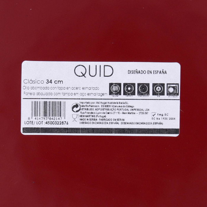 Olla Abombada Esmaltada Clasico Esmalte Quid 34 cm - 25 L