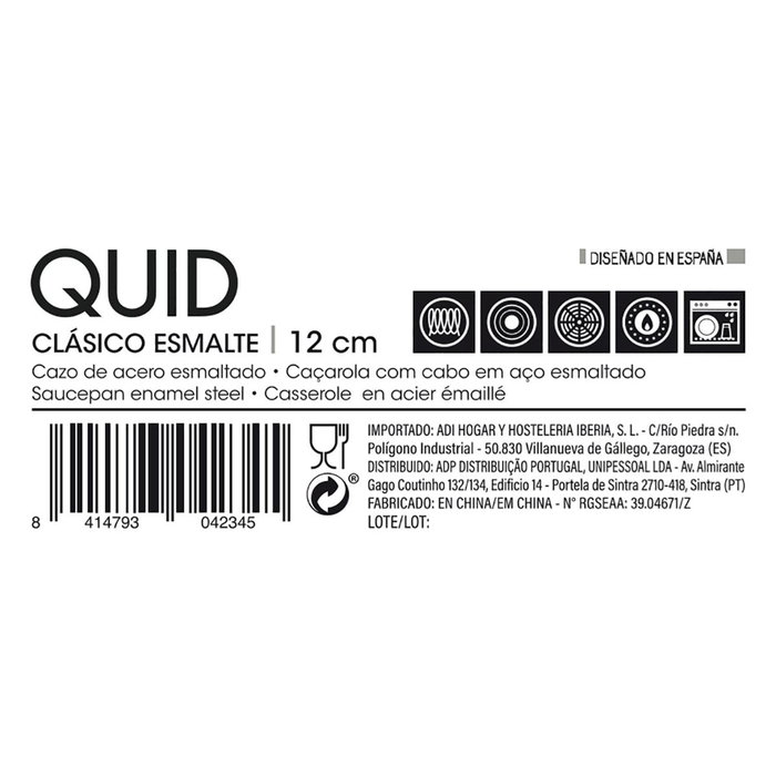 Cazo Acero Esmaltado Clasico Esmalte Quid 12 cm – 0,7 L Cazo Acero Esmaltado Clasico Esmalte Quid 12 cm – 0,7 L