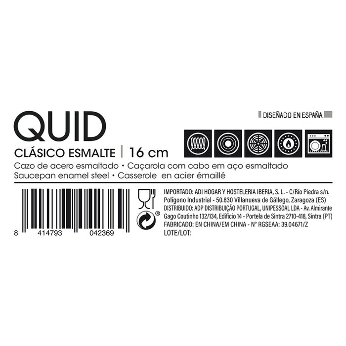 Cazo Acero Esmaltado Clasico Esmalte Quid 16 cm – 1,5 L Cazo Acero Esmaltado Clasico Esmalte Quid 16 cm – 1,5 L