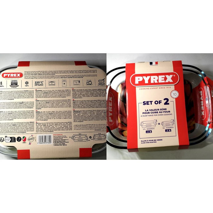 Pyrex® Fuente Rectangular Classic Transparente de Vidrio Pyrex® Fuente Rectangular Classic Transparente de Vidrio