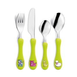 Amefa Set de 4 Cubiertos Infantil Enfant Verde