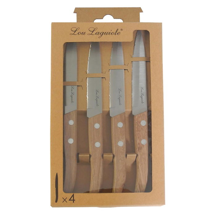 Set 4 Cuchillos Acero Inox y Madera Forest Madera Amefa 21,5 cm