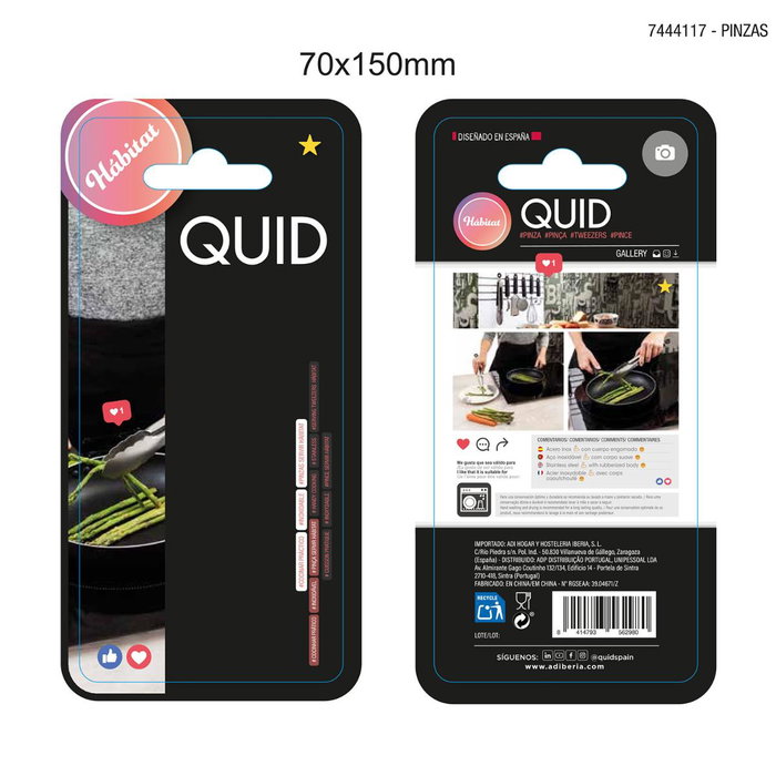 Pinza Servir Acero Inoxidable Habitat Quid 32x7x3 cm