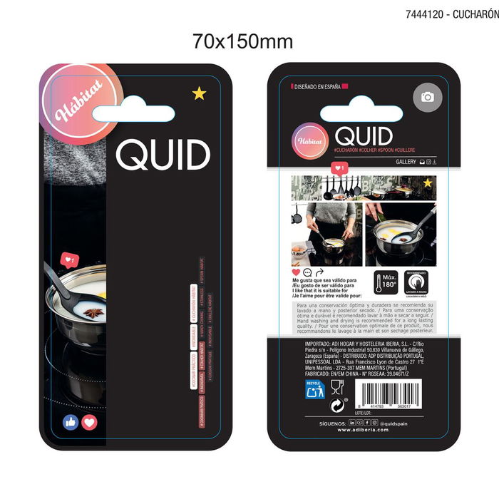 Cucharón Acero Inoxidable Habitat Quid 36x7x5 cm