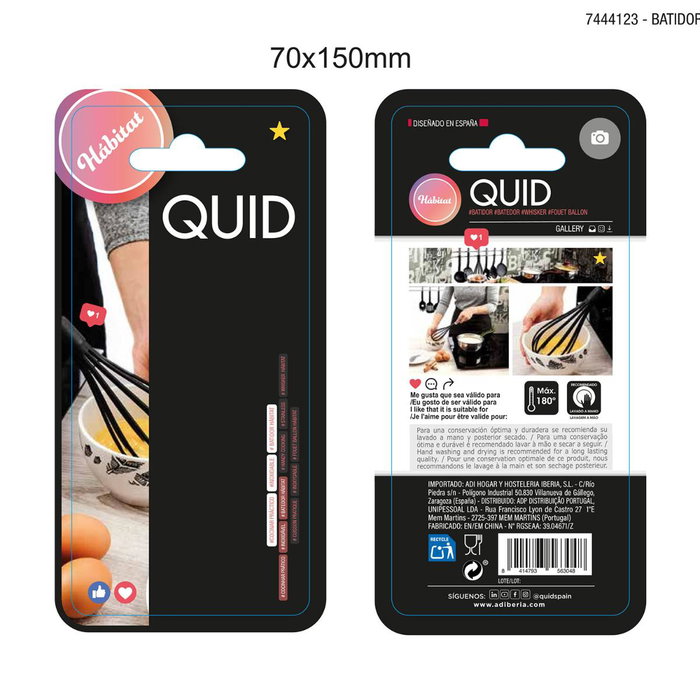 Batidor Acero Inoxidable Habitat Quid 36x7x7 cm