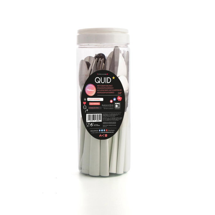 Set 24 Cubiertos Acero Inox Habitat Quid 9 cm-1,5 mm