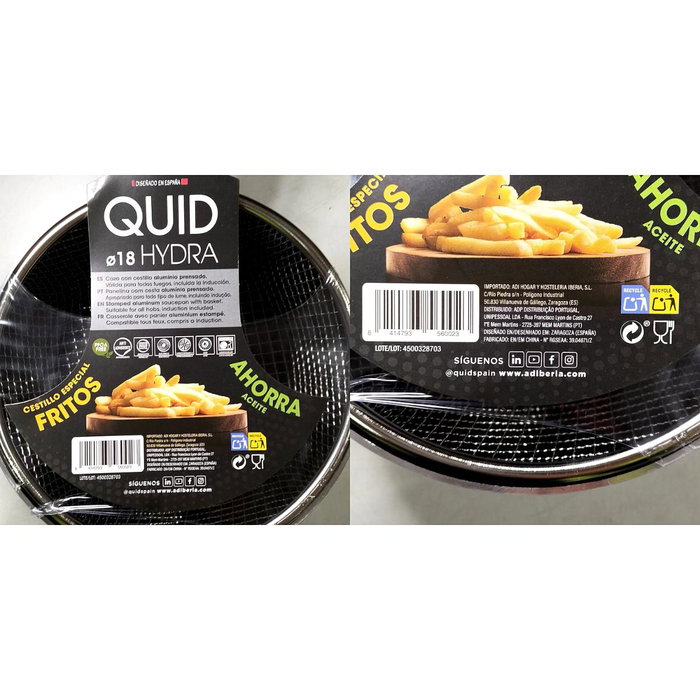 Quid Cazo Aluminio con Cesta Hydra 18 cm - 4,4 L Quid Cazo Aluminio con Cesta Hydra 18 cm - 4,4 L