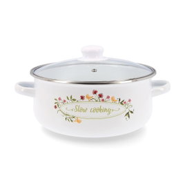 Cacerola con Tapa de Cristal Quid Memory Acero Esmaltado