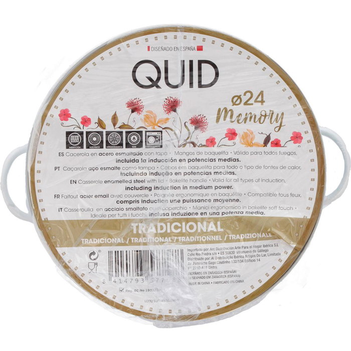 Cacerola Acero Esmaltado Memory Quid 24 cm - 570 cL