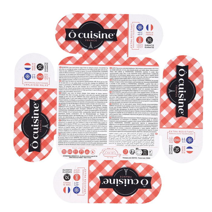 Recipiente Cuadrado Horno Boro Ocuisine Vidrio Ô Cuisine 20x17x6 cm