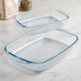 Ô Cuisine Set de 2 Fuentes Rectangulares de Vidrio Transparente