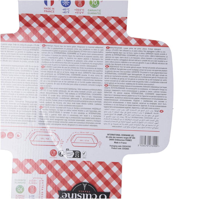 Set 2 Fuentes Rectangular Horno Boro Ocuisine Vidrio Ô Cuisine 40x25x7 cm