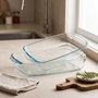 Ô Cuisine Set de 2 Fuentes Rectangulares de Vidrio Transparente