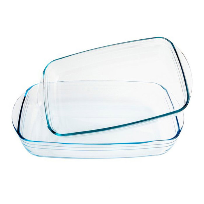 Ô Cuisine Set de 2 Fuentes Rectangulares Ocuisine Vidrio 40x25x7 cm