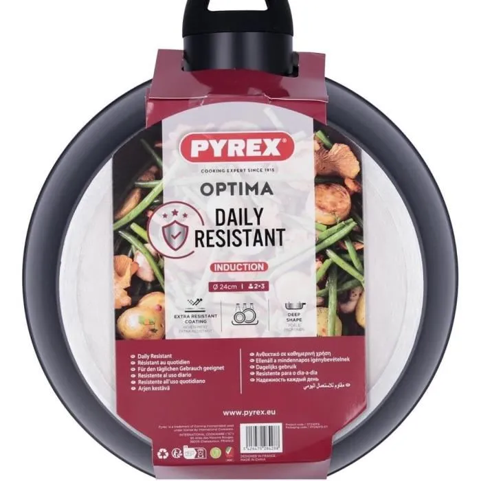 Pyrex® Sartén Honda Optima + Aluminio Forjado 24 cm