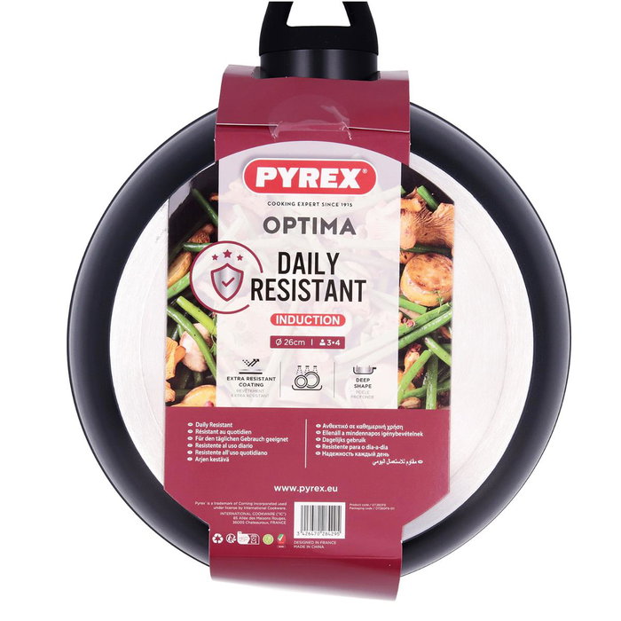 Pyrex Sartén honda Optima + 26 cm de aluminio forjado Pyrex Sartén honda Optima + 26 cm de aluminio forjado
