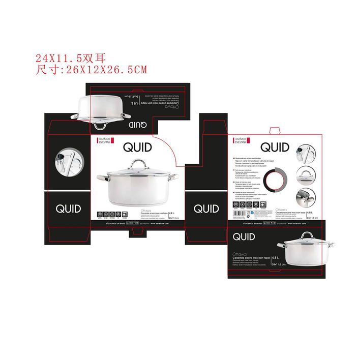 Cacerola Acero Inoxidable Ottawa Quid 24 cm - 4,8 L Cacerola Acero Inoxidable Ottawa Quid 24 cm - 4,8 L