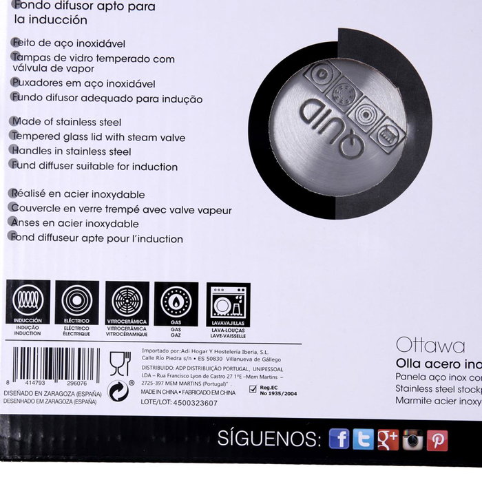 Quid Olla de Acero Inoxidable Ottawa 22 cm Quid Olla de Acero Inoxidable Ottawa 22 cm