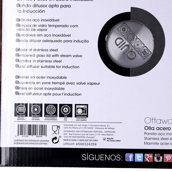 Olla Acero Inoxidable Ottawa Quid 24 cm - 8 L