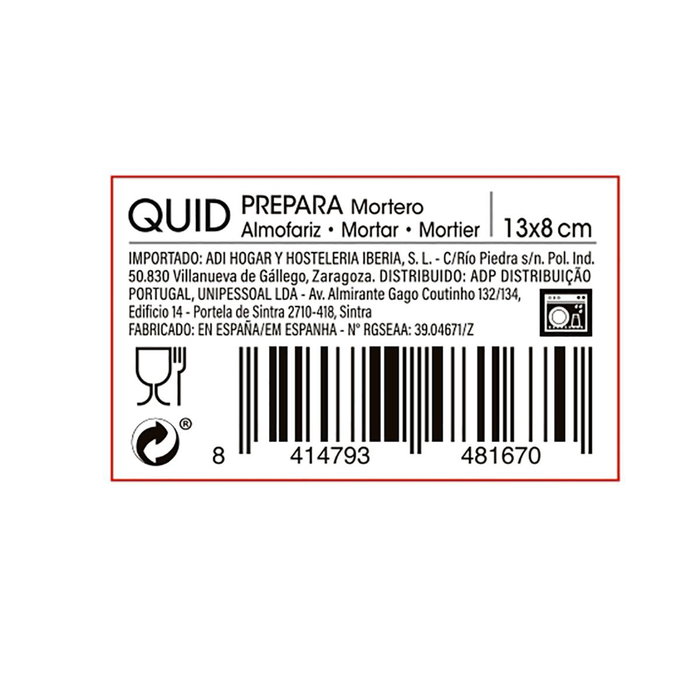 Mortero Loza Prepara Quid 13x8 cm