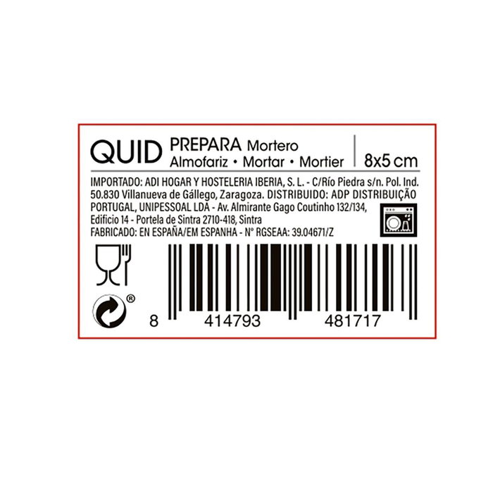 Mortero Loza Prepara Quid 8x5 cm