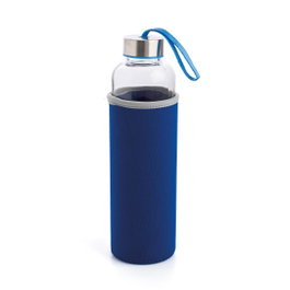 Quid Botella de Transporte de Vidrio Quidate con Funda Neopreno 0,60 L - Azul marino