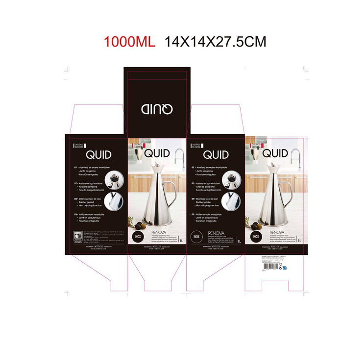 Quid Aceitera Antigoteo Renova 1 L Acero Inoxidable