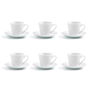 Set 6 Tazas con Plato Porcelana Renova Blanca Quid 9 cL