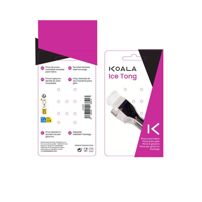 Pinza Hielo Acero Inox Nature Koala 17x7,7x2,7 cm