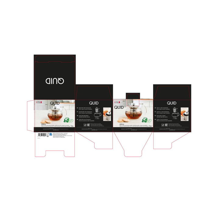 Tetera Vidrio Filtro Inox Serenia Quid 0,55 L