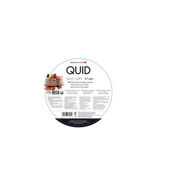 Molde Redondo Desmontable Acero Pintado Sweet Grey Quid 17 cm