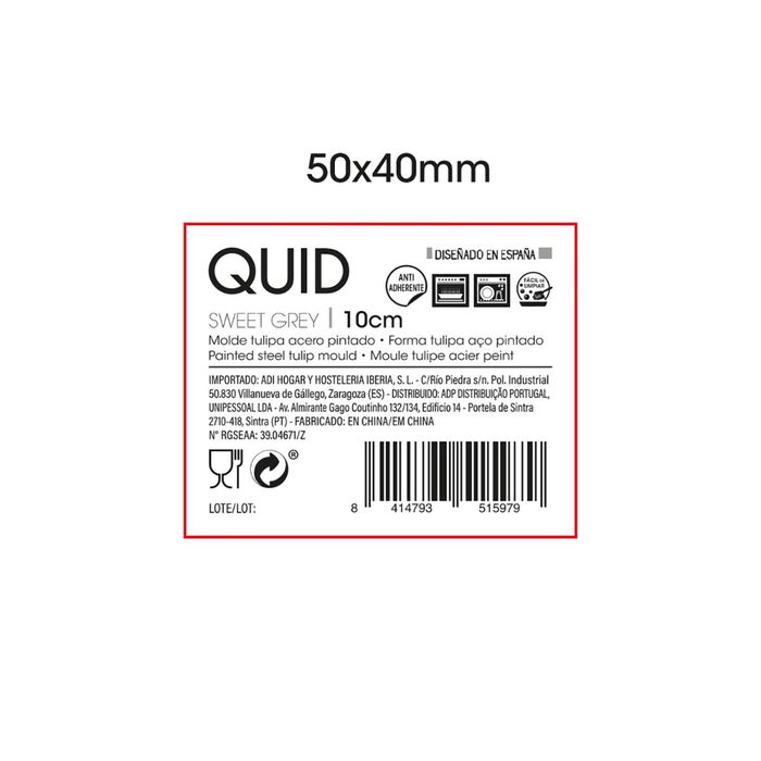 Molde Tulipa Acero Pintado Sweet Grey Quid 10 cm Molde Tulipa Acero Pintado Sweet Grey Quid 10 cm