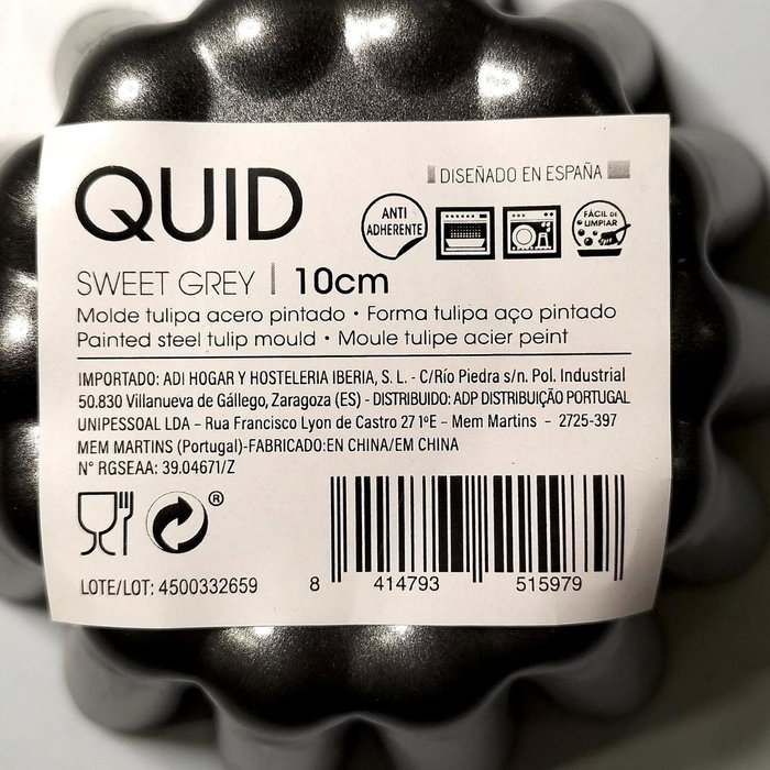 Quid Molde Tulipa Sweet Grey 10cm Negro