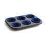 Bandeja Horno 6 Cupcakes Acero Pintado Sweet Grey Quid 27x19x3 cm