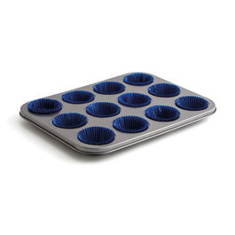 Bandeja Horno 12 Cupcakes Acero Pintado Sweet Grey Quid 36x17x3 cm