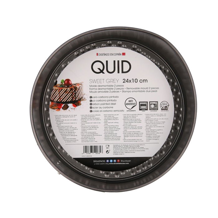 Molde Desmontable Acero Pintado Sweet Grey Quid 24x10 cm Molde Desmontable Acero Pintado Sweet Grey Quid 24x10 cm