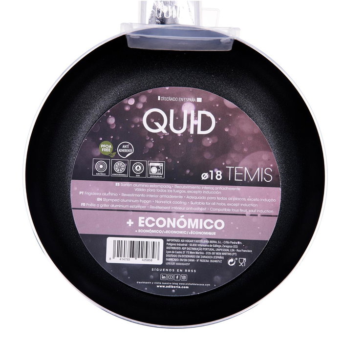 Quid Sartén de Aluminio Estampado Temis 18 cm Gris Quid Sartén de Aluminio Estampado Temis 18 cm Gris